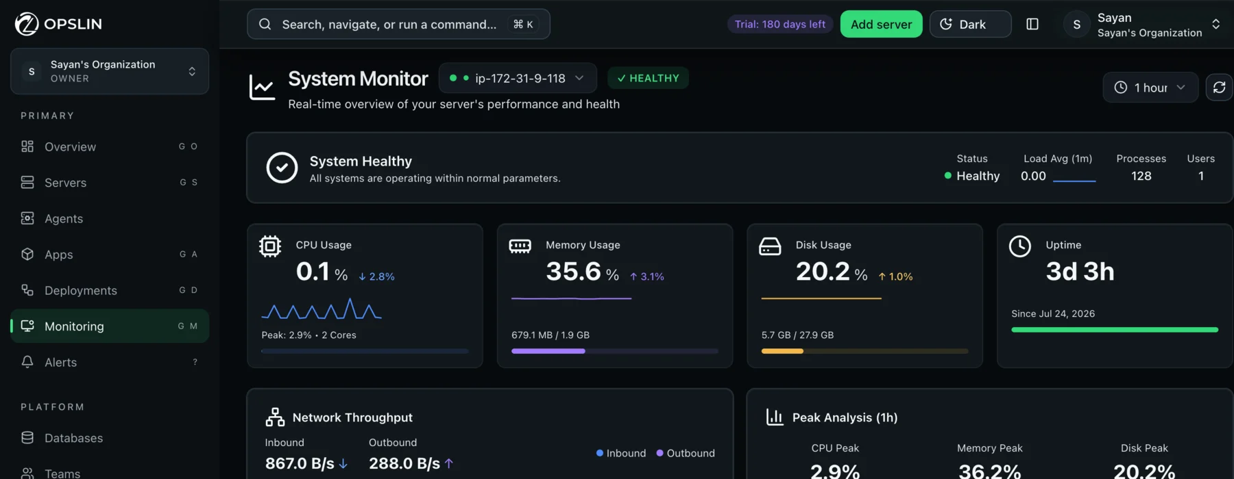 Opslin additional product interface